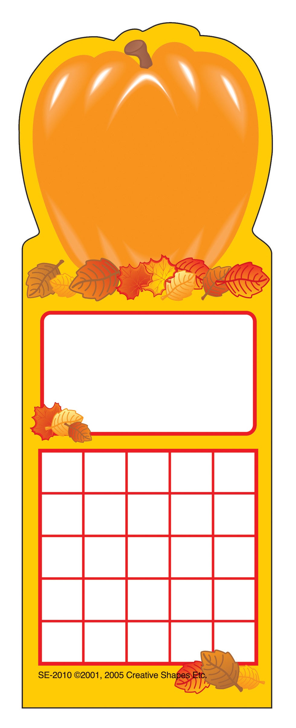 SHAPES ETC. Personal Incentive Chart - Pumpkin