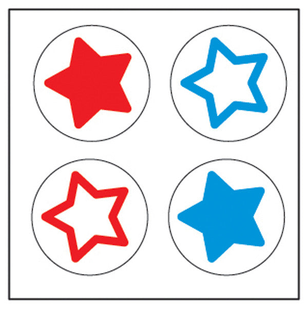 SHAPES ETC. Incentive Stickers - Tri-Color Stars