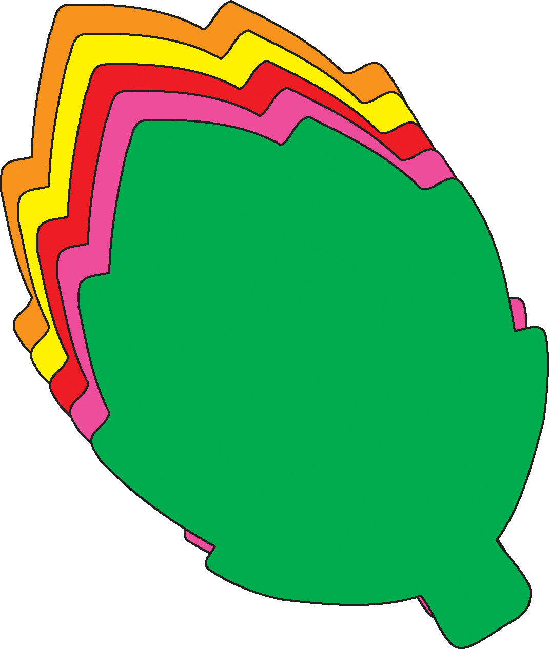 SHAPES ETC. Leaf Assorted Color Creative Cut-Outs- 3"