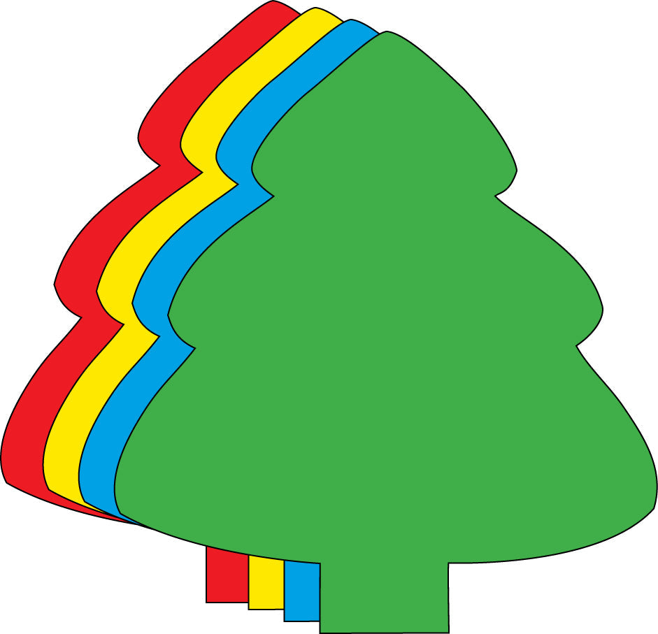 SHAPES ETC. Small Assorted Color Creative Foam Cut-Outs - Assorted Evergreen Tree