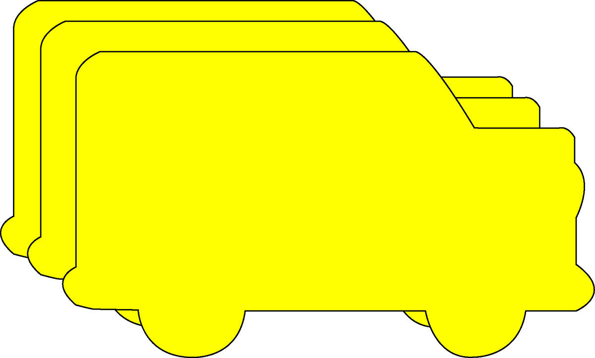 SHAPES ETC. Large Single Color Creative Foam Cut-Outs - School Bus