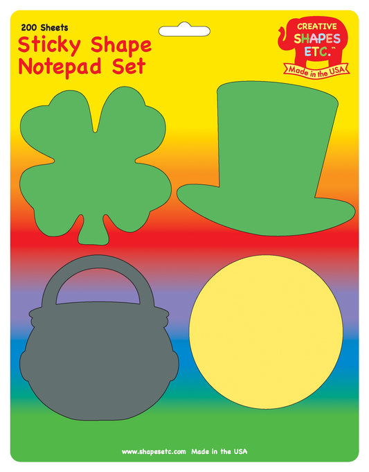 SHAPES ETC.Sticky Notepad Set - St. Patrick's Day