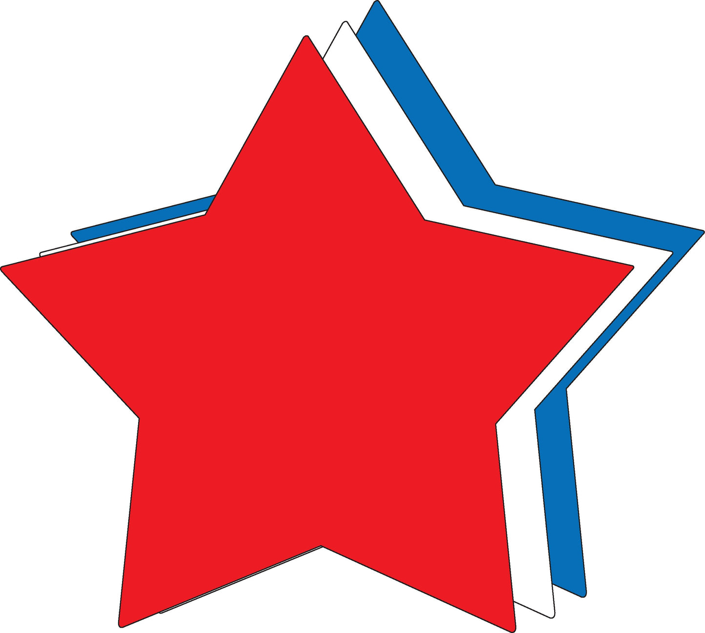 SHAPES ETC. Star Tri- Color Super Cut-Outs- 8” x 8”