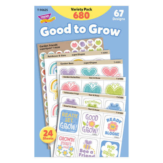 Trend Good to Grow Stickers  Variety Pack, 24 Sheets (T 90625)