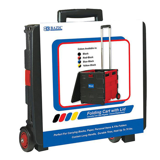 Bazic Rolling Cart, Red (BAZ 2199)