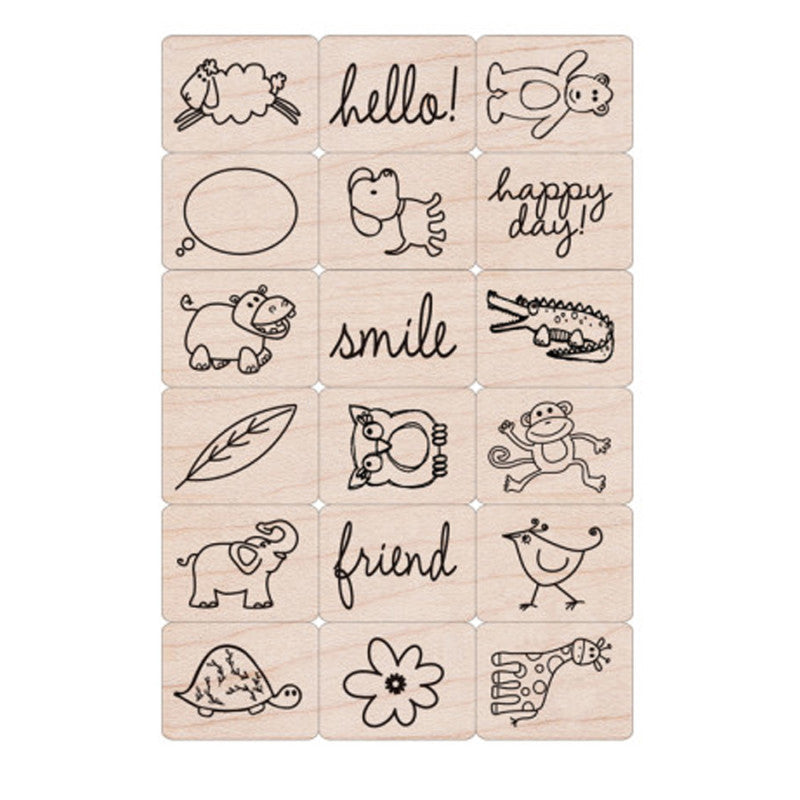 Hero Arts Ink N Stamp Happy Animals (HOALP 136)