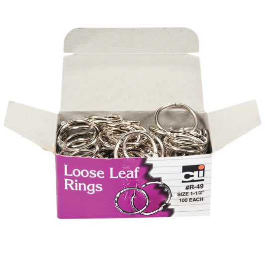 Advantus Loose Leaf Rings, 1.5 Inch, 100 Pack (CHLR 49)