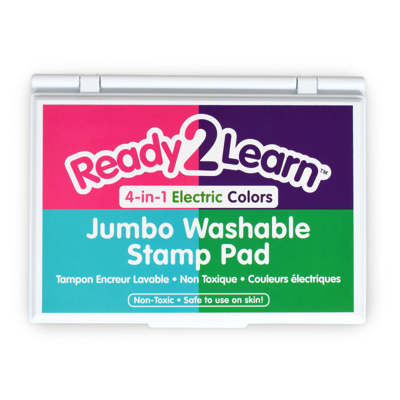 Learning Advantage Jumbo Washable Stamp Pad, 4-In-1, Electric Colors (CE 10052)