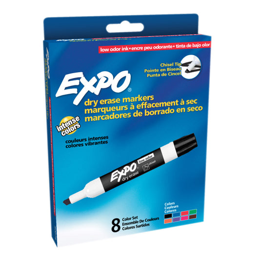 Newell Expo Dry Erase Chisel Tip Markers, 8 Pack (SAN 80078)