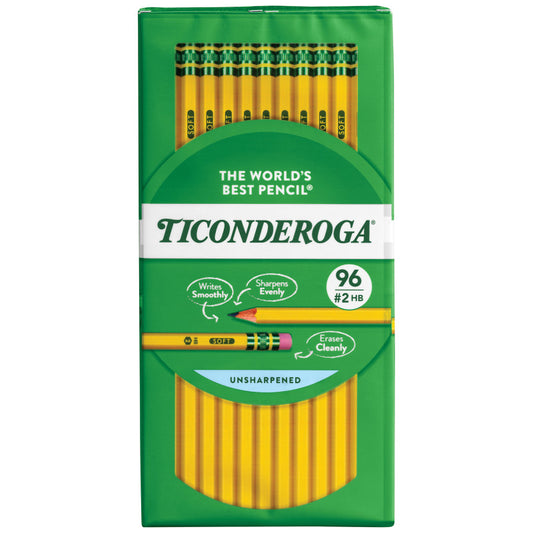 Dixon Original Ticonderoga Pencils, Unsharpened, 96/Box (DIXX13872X)