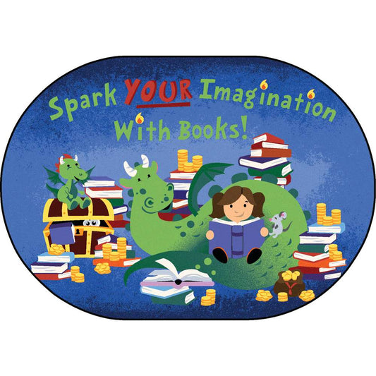 Joy Carpets Reading Cave Rug, Oval