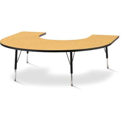 Jonti-Craft Berries Horseshoe Adjustable Height Activity Table, 66" x 60", Color and Size Variants (6445JC)