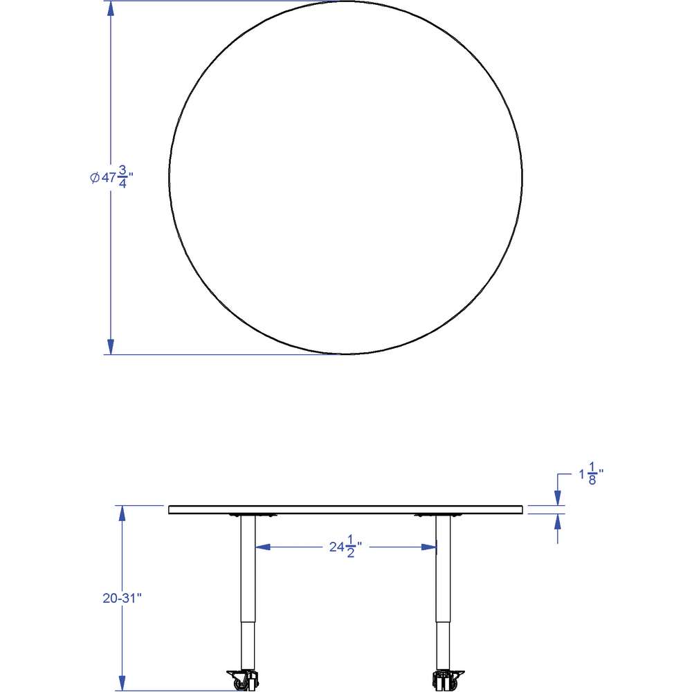 Jonti-Craft Berries Round Dry Erase Table, Mobile, 48" Diameter (6433JCM420)