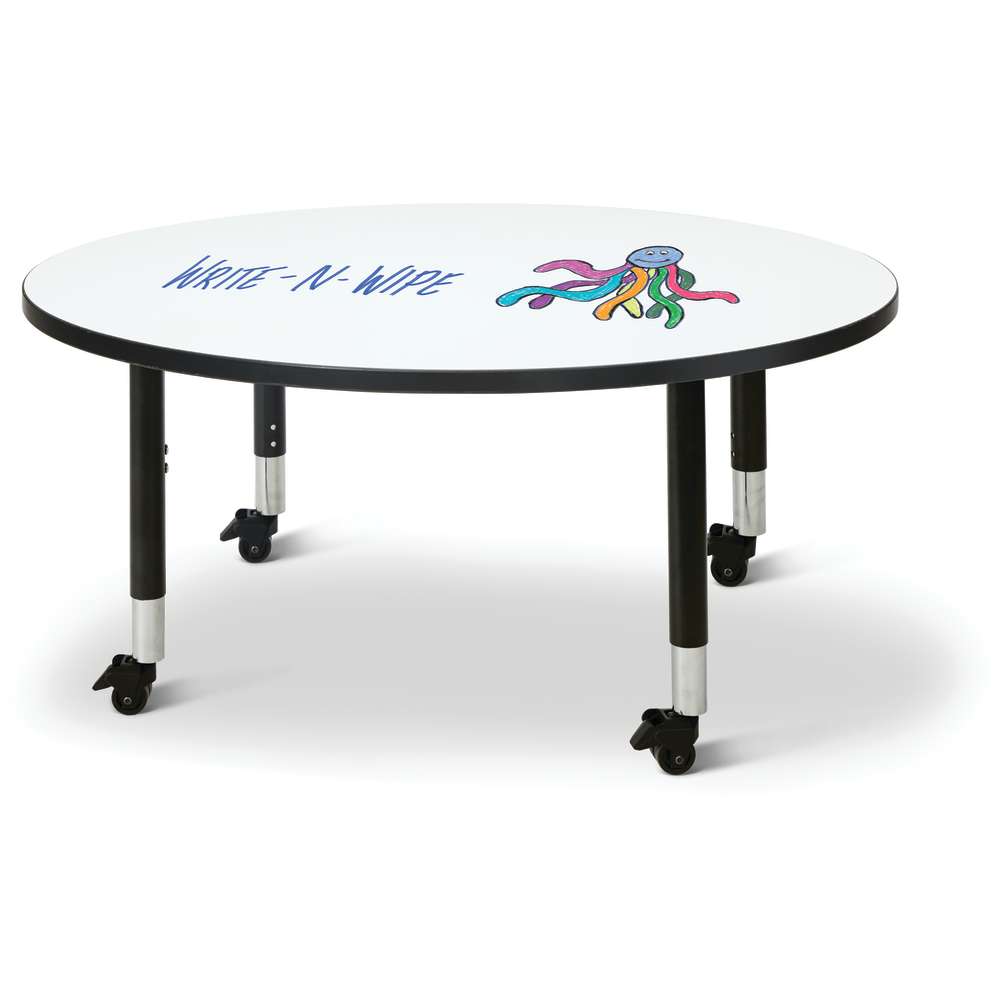 Jonti-Craft Berries Round Dry Erase Table, Mobile, 48" Diameter (6433JCM420)