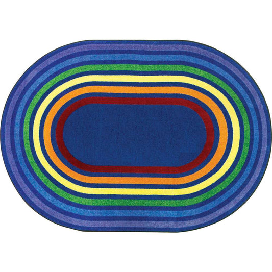 Joy Carpets Rainbow Rings Rug, Oval