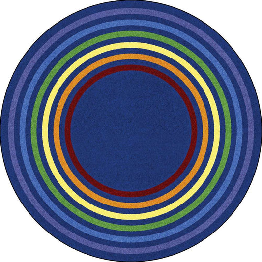 Joy Carpets Rainbow Rings Rug, Round