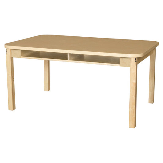 Wood Designs Hardwood Two Seat Student Desk without Casters, 48" x 18", Height Variants