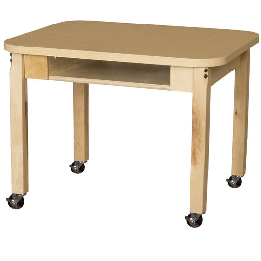Wood Designs Hardwood Student Desk with Casters, 24" x 18", Height Variants