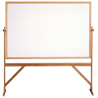 Ghent Free-Standing Reversible Whiteboard, Wood Frame, Non-Magnetic